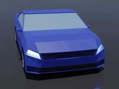 Low Detailed Simple Car Low-poly 3D model