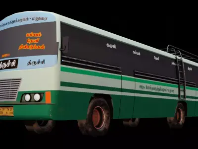  South Indian Bus Low-poly 3D model