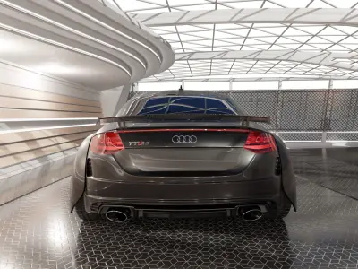 Audi TT Rs with Bodykit Low-poly 3D model