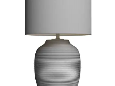 Black Fluted Rustic European bedside Nightstand Table Lamp 3D model