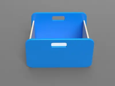 BacUp1Box Blue Low-poly 3D model