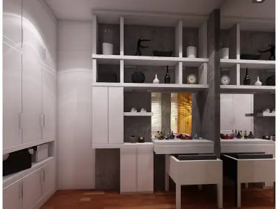 bedroom 8 modern with wood accents 3D model