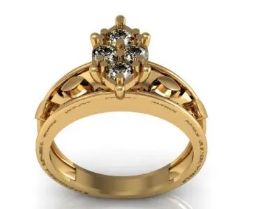daimond ring 3D print model 4