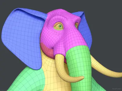 Stylized Cartoon Elephant - Biped 3D model