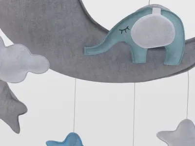 Star Sun Moon Cloud Pillow 3D model