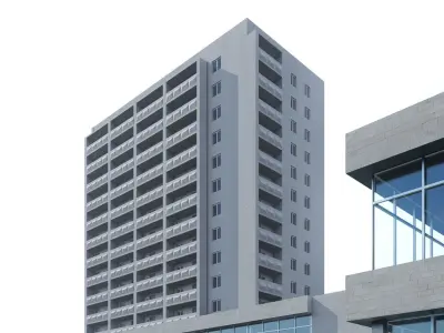 building set  Irpin military hospital multi storey building  3D model