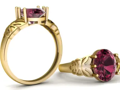 LUXURY ENGAGEMENT RING 3D PRINTABLE MODEL 3D print model