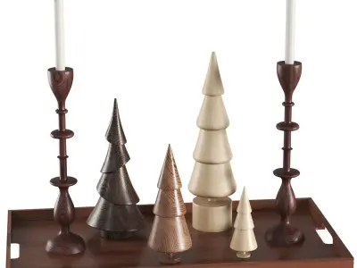 Decor set christmas trees 2024 3D model