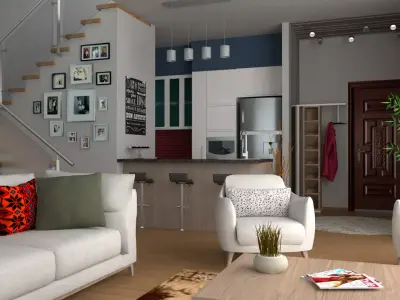 Living Room Design 3D model