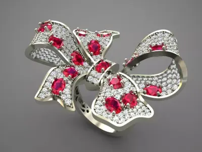 Ruby Bow Ring 3D print model