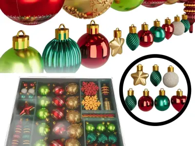 Collection Of Christmas Tree Ornaments 3D model