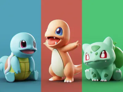 Pokemon - Starters 3D Model Collection