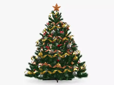 Fir tree artificial decorated 02 3D model