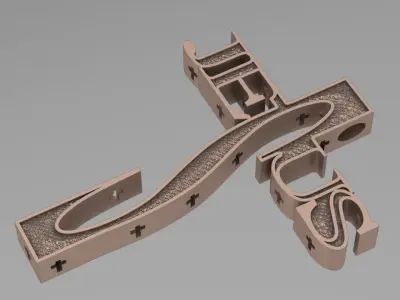 Jesus Cross pendant theme 5 3D print model