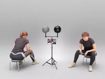 Athletic young woman using smartphone 389 Low-poly 3D model