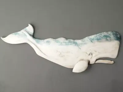 Hand-Carved Sperm Whale  3D model