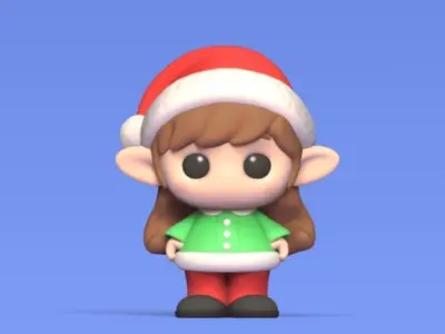 Xmas Girl 3D print model