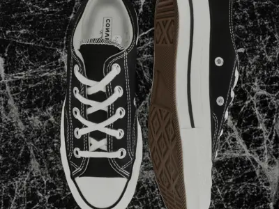 CONVERSE CHUCK 70 BLACK 3D SHOES Low-poly 3D model