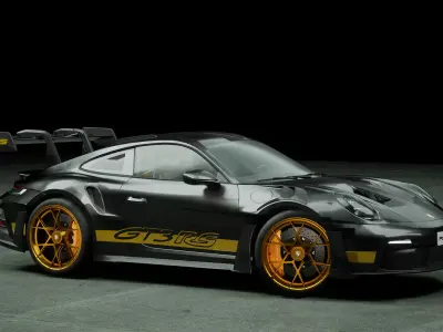 Porsche 911 992 GT3 RS Black Gold Low-poly 3D model