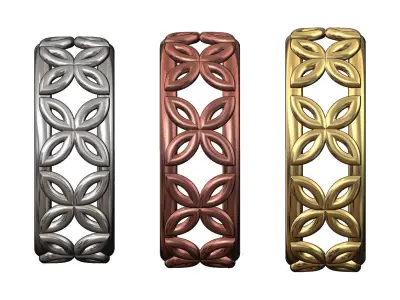 Celtic flower mesh band US sizes 7 8 9 3D print model