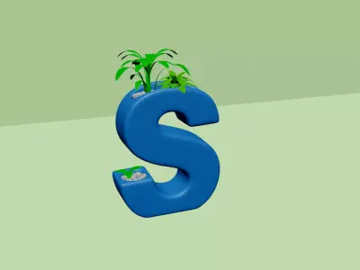 Vase S - Alphabet Vases Collection Letters - STL Printable 3D print model