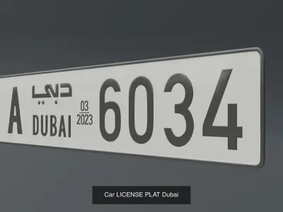Customizable Arabic license plateS 3D Model Pack