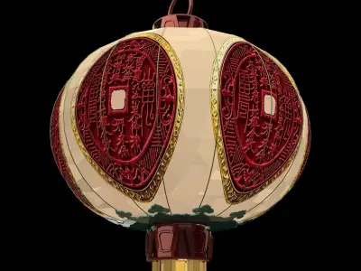 Chinese red lantern 3D model 31