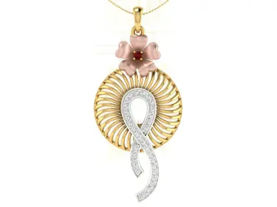 Solitaire Women Pendant 3dm STL OBJ FBX Renders Details 3D print model get