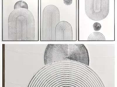 Abstract Painting Set of 3 pieces - No 10 Low-poly 3D model