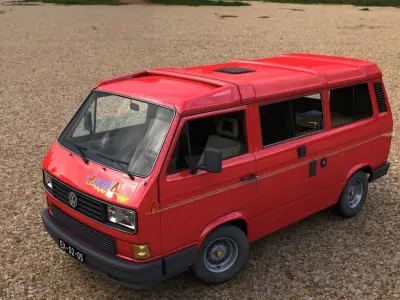 VOLKSWAGEN TRANSPORTER CAMPING WESTFALIA CALIFORNIA  LT 1987 3D model