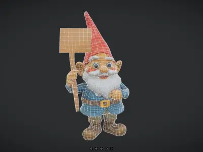 Garden Gnome Low-poly 3D model