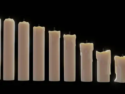 Candles Pack Props Low-poly 3D model