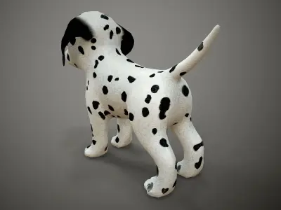 Dalmatian stuffed dog Low-poly 3D model