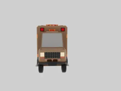 Low Poly Ambulance  Stylized Game-Ready Vehicle Low-poly 3D model