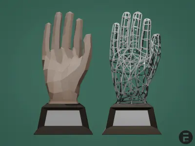 Hand Trophy Low-poly 3D model