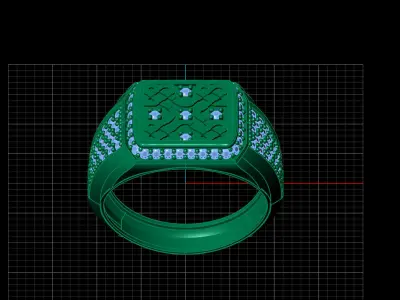 Print Ready STL 3DM  Gents Rings Diamond Men Ring  3D print model 173