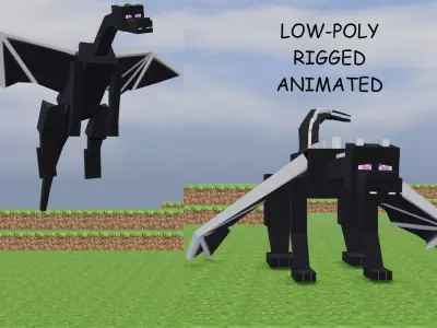 DRAGON RIGGED AND ANIMATED 3D MODEL Low-poly 3D model