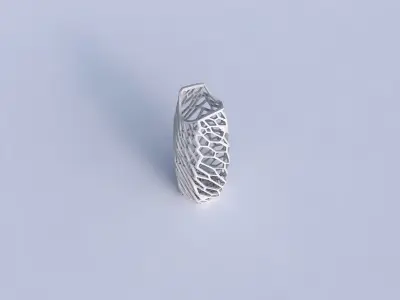 Vase double arc hexagon with faceted and twisted organic lattice 3D print model