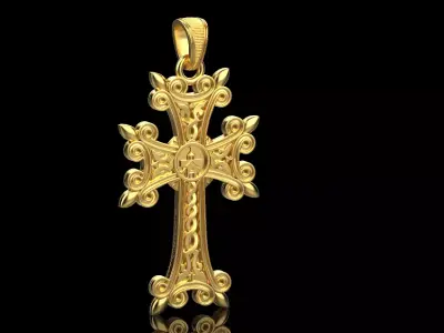 Armenian Cross Pendant 7178 3D print model