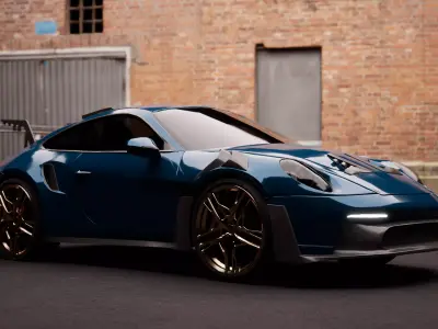 Low poly Porsche 911 992 GT3 RS 2022 without logo Low-poly 3D model