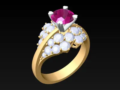 Diamond Ring - Womens Rings - N465 3D print model