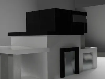 Modern Minimalist House - Stylized Low-poly 3D model
