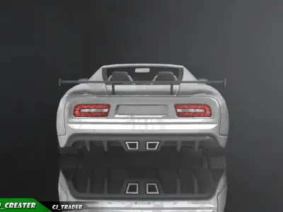 Lowpoly Super Racing Car Concept 3D Model Low-poly 3D model