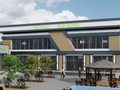 The Small Town  Low-poly 3D model