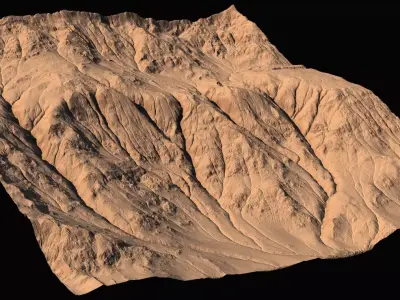 High-polly Desert Mountain Side 3D model