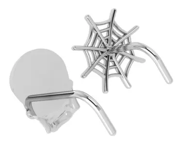 Spider Net Skeleton Earring 3988 3D print model