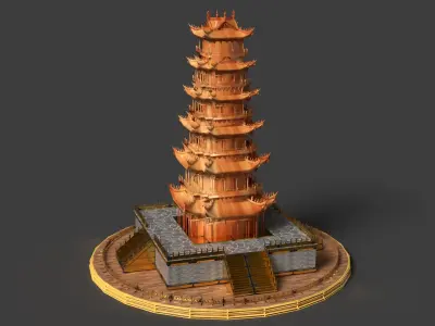 Chinese ancient tower  3D model