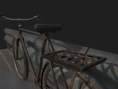rust bicycle Low-poly 3D model