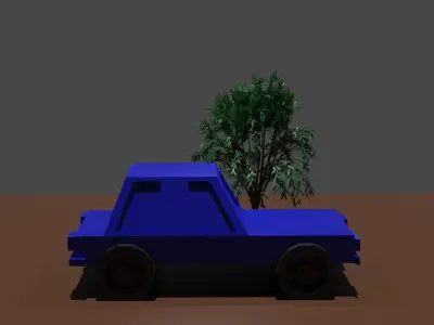 car tree Low-poly 3D model