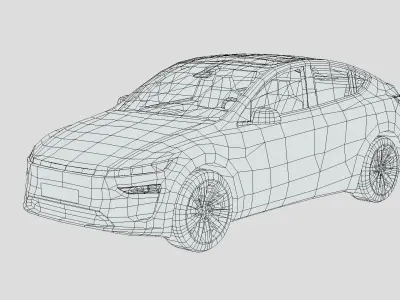 Tesla Model Y 2025 Low-poly 3D model
